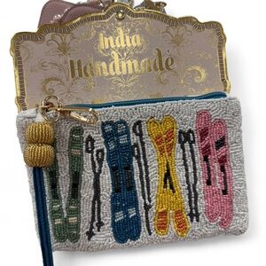 NEW Beaded Ski Design Pouch - Multicolor